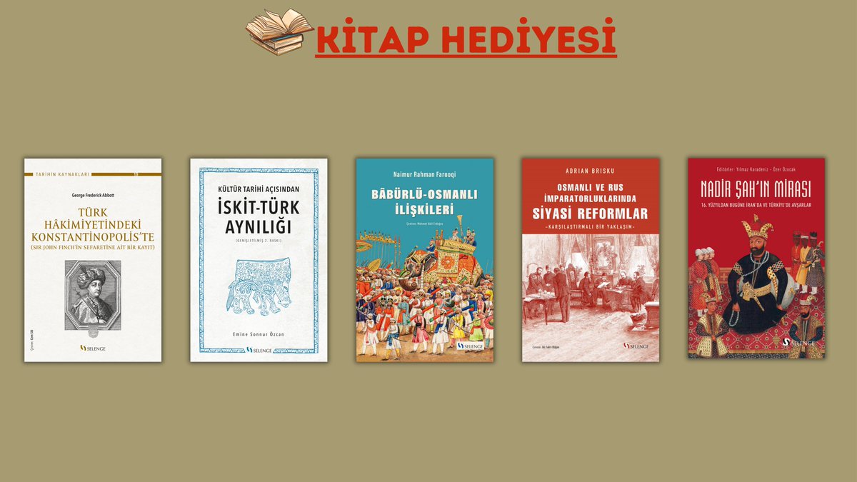 _tarihpenceresi's tweet photo. 📚Hediye Kitap!
Bu tweeti rt'leyip beni ve @selengeyayinevi'ni takip eden bir kişiye, istediği bir kitabı hediye edeceğim. Son tarih 30.08.2023. Bol şanslar! https://t.co/a7iHXcvxa2