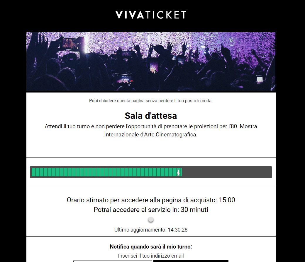 simosant_'s tweet photo. Venezia, posti in sala? Magari. Potrai accedere al servizio in 7 minuti, anzi no 21, anzi 44... #Venezia80 non impara dagli errori di #Venezia79
E intento zero tickets, certo. Poco Viva. #venice https://t.co/Q2eXZuP95a