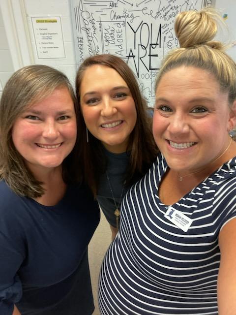 Curriculum Night with the best co-workers and friends!! And of course we color coordinated to support our Lemont colors! 💛💙 #WeAreLemont