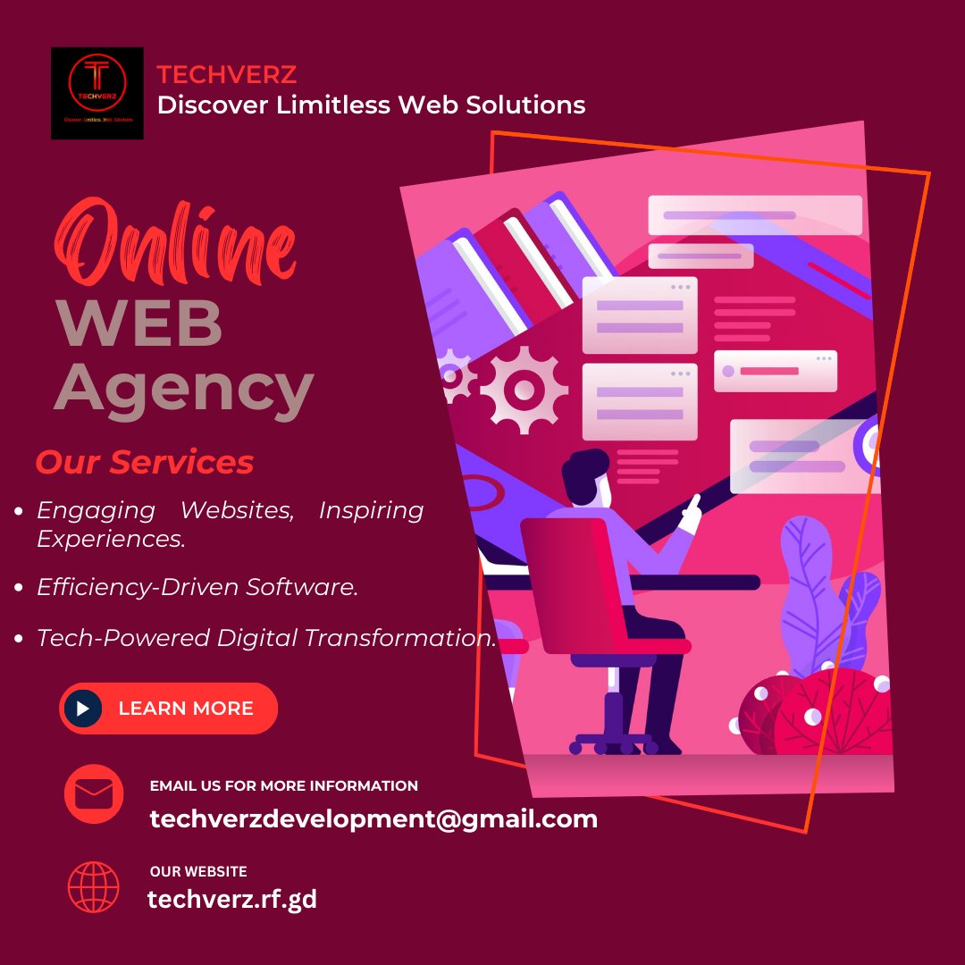Techverz's tweet image. We cultivate a collaborative and inclusive workplace, valuing open communication, diversity, and work-life balance. Our supportive environment empowers every team member&apos;s growth and success.
#webdevelopment #softwaredevelopment  
Our website:
techverz.rf.gd