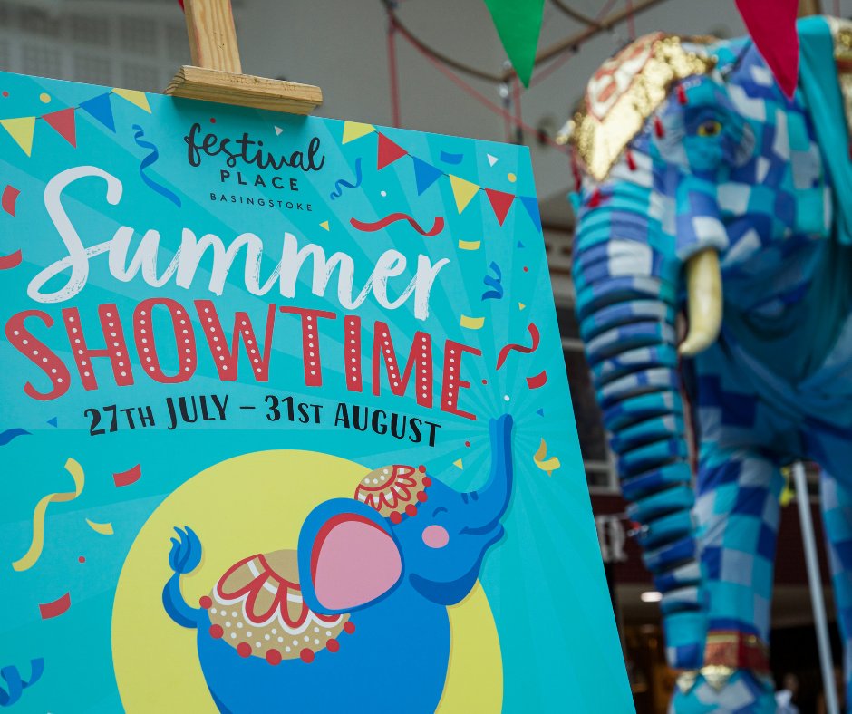 FestivalPlace's tweet photo. It's showtime! Bertha the elephant is in town and she's bringing the circus vibes! Join us TODAY for some summer fun between 11am-4pm in Porchester Square 🎪🐘 #elephantsofinstagram #summershowtime https://t.co/R3r8Qhhqo8
