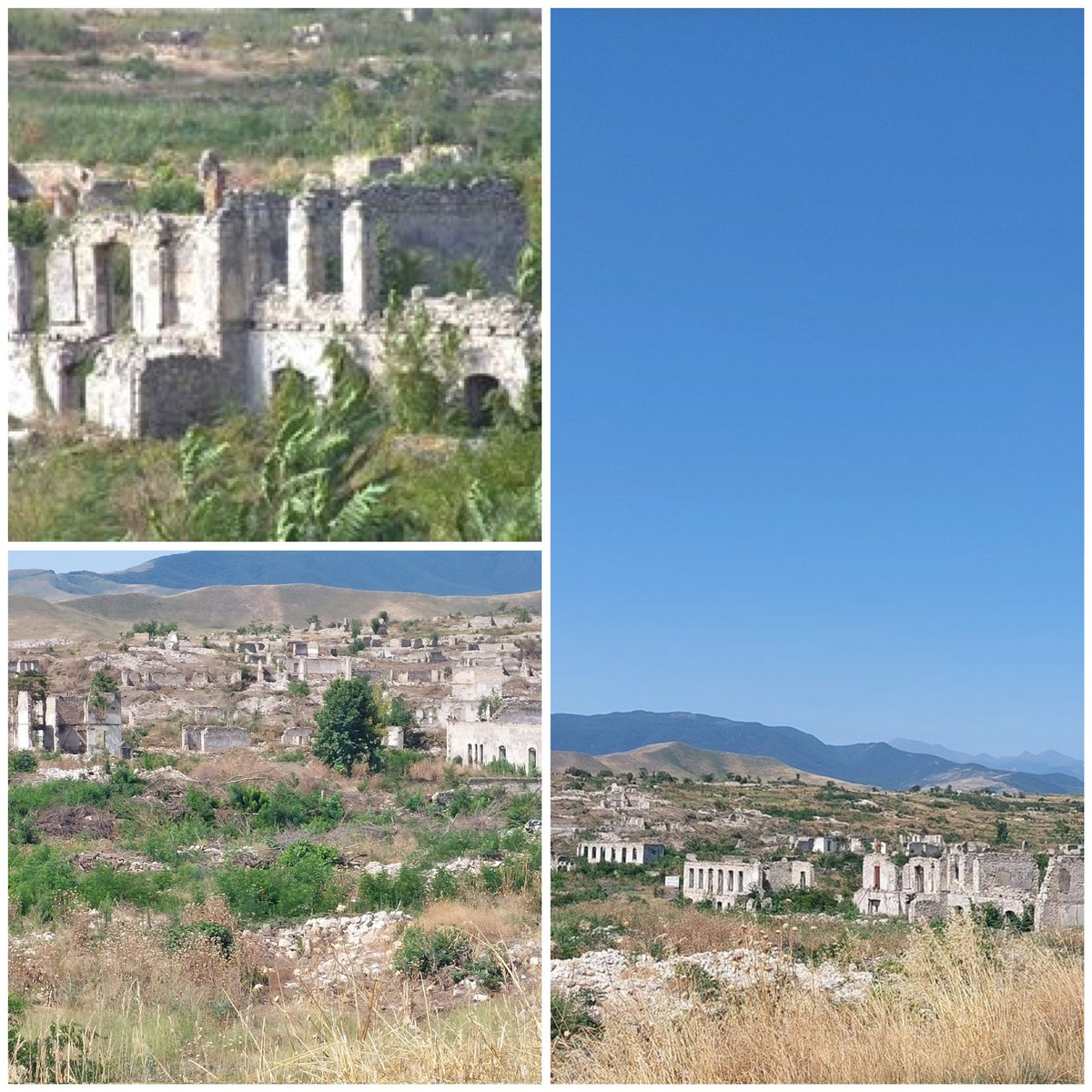 ElchinMeh's tweet photo. 🇦🇿 #Fuzuli with 3 years difference!

▪️1st photo reflects the views when Fuzuli was under #ArmenianOccupation (1993-2020) 

◽️ 2nd, 3rd, and 4th ones reflect the views after the liberation (2020) of Fuzuli by its real owner - #Azerbaijan https://t.co/JJw5mGhgBw