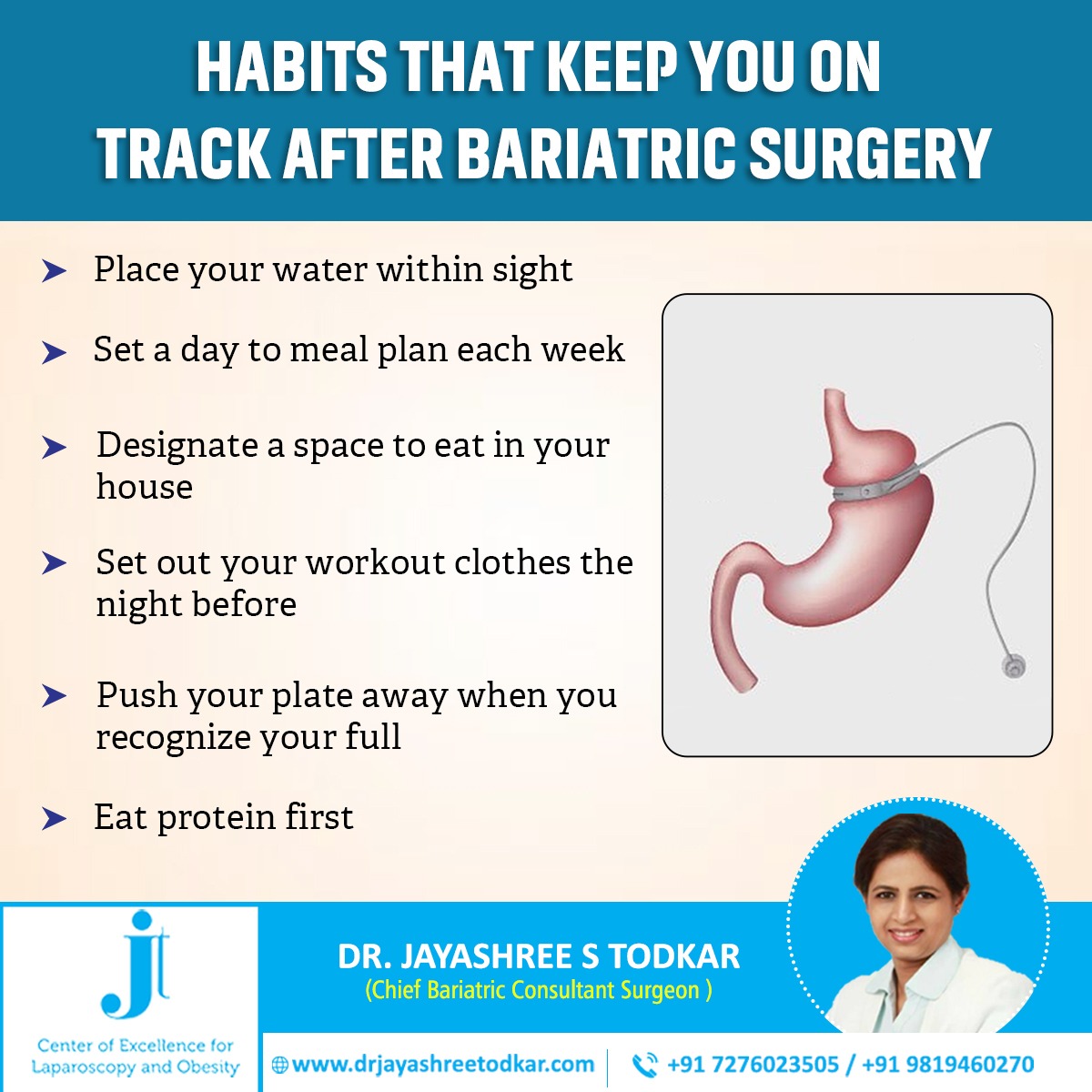 HABITS THAT KEEP YOU ON TRACK AFTER BARIATRIC SURGERY
.
.
.
.

#BariatricJourney #HealthyHabits #jtobesity