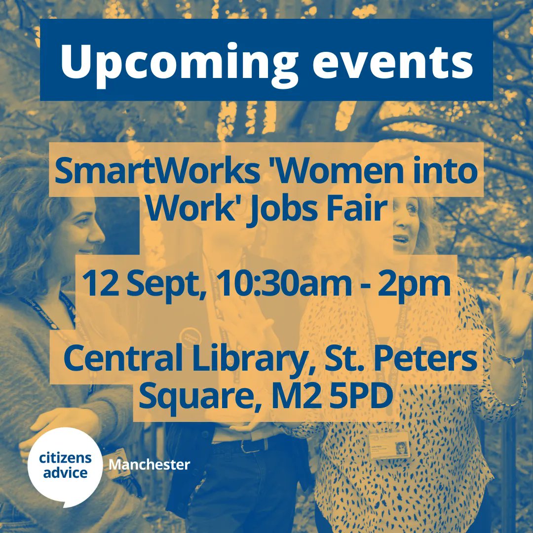 Are you a woman and currently looking for work?

We'll be at SmartWorks 'Women into Work' jobs fair next month! Come and find out about all our employment opportunities and get support for your journey into work.

Find out more⤵️ 
manchestercommunitycentral.org/event/smart-wo…