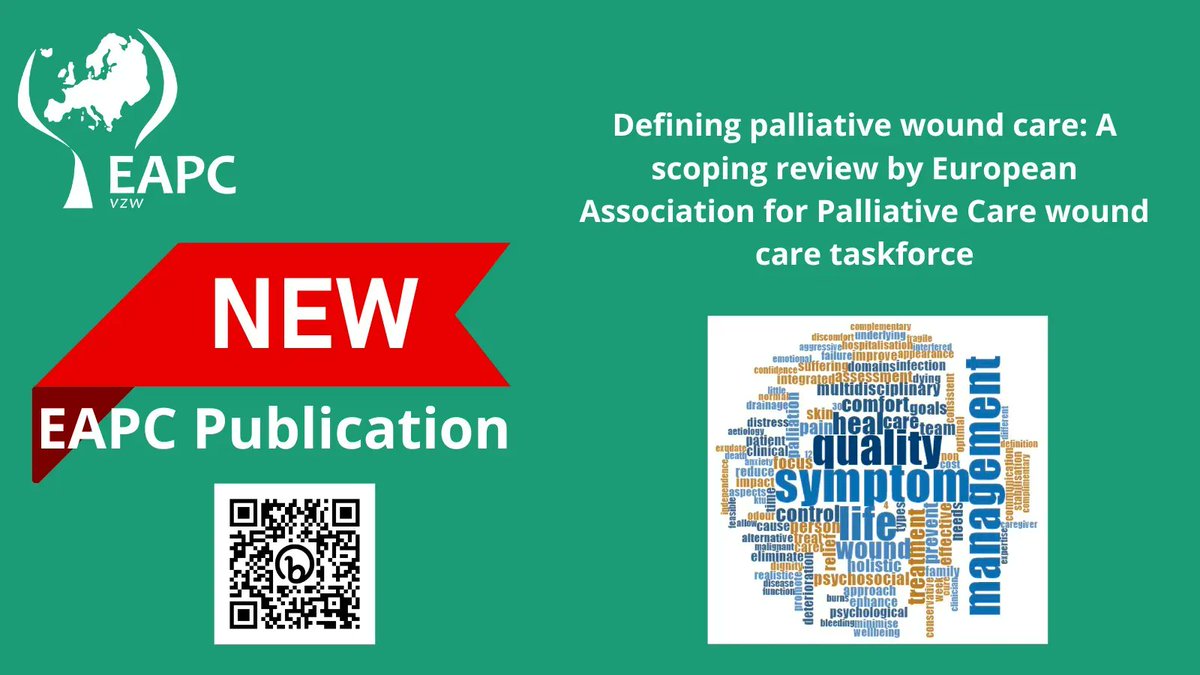 EAPCvzw's tweet photo. Defining palliative wound care: A scoping review by European Association for Palliative Care wound care taskforce.
Well done to the EAPC Palliative Wound Care Task Force!
https://t.co/r52tCUPrUX
@EWMAwound @woundnurseUK @charnley_k @probstseb
#EAPC4All
@EU_Health
#HealthUnion https://t.co/C4INinJut6