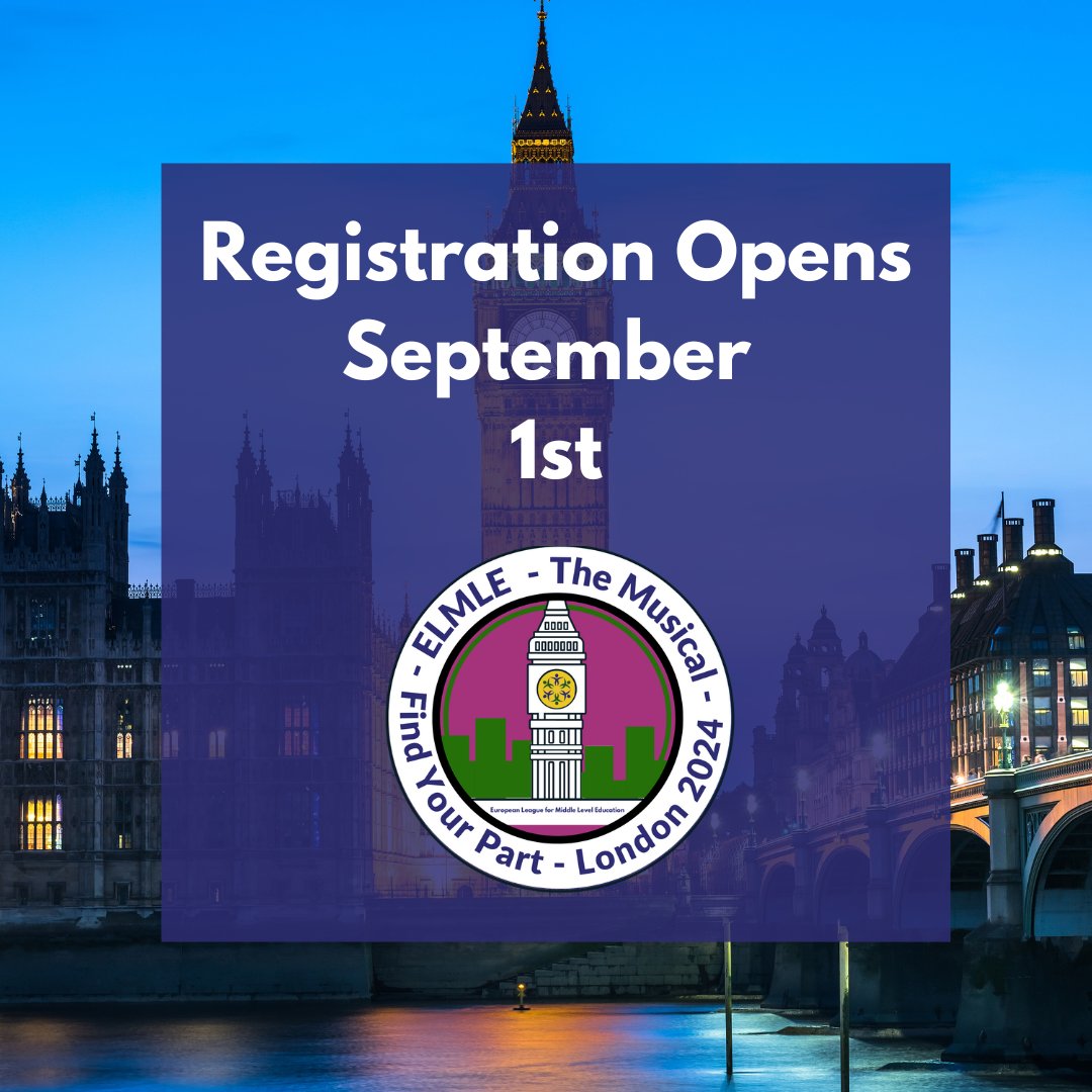 Get that PD form ready to fill out!  Registration for #ELMLELondon opens September 1.  Go to sites.google.com/elmle.org/home… to find out more about our annual conference being held Jan 25-27, 2024 at the American School of London. #middleschool #teacherled #professionaldevelopment