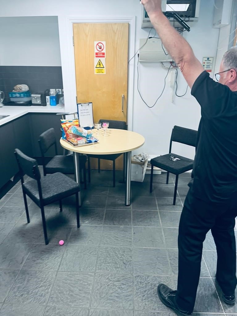 This weeks office challenge... get the ball into the 💧 to win a prize 🎁