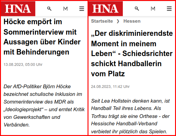 FrankenDemo's tweet photo. Einer 22-jährigen Handballerin, der seit Geburt die Fingerknochen einer Hand fehlen, wurde das Spielen mit #Orthese seit 2022 vom Verband (!) plötzlich verboten.

Das zeigt die Verlogenheit des Aufschreis über #Inklusion &amp;⁣ @BjoernHoecke: es ist zum🤮

➡️ https://t.co/XGTCQMpY7b https://t.co/QmpvyRreKt