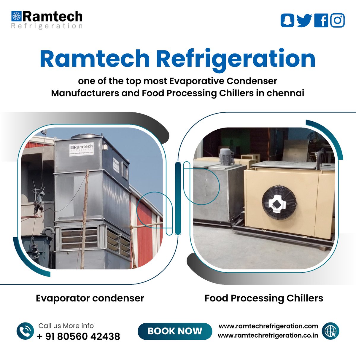 ramtechref's tweet image. Good to see you all,
we are One of Top Most Manufacturers of EVAPOTATOR CONDENSER COILS &amp;amp; CHILLERS (Based on Technical Requirements), if any Enquiry or Requirements please feel free to contact as at any time @8056042438 or sales-chennai@ramtechrefrigeration.com,
@ramtechref