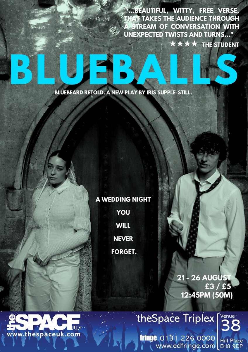 BlueballsFringe's tweet photo. @fringebiscuit 12:45pm! TheSpaceTriplex! A modern and feminist retelling of the folktale Bluebeard! We’d love to have you 💙🗝 https://t.co/gQIfzY2WN5