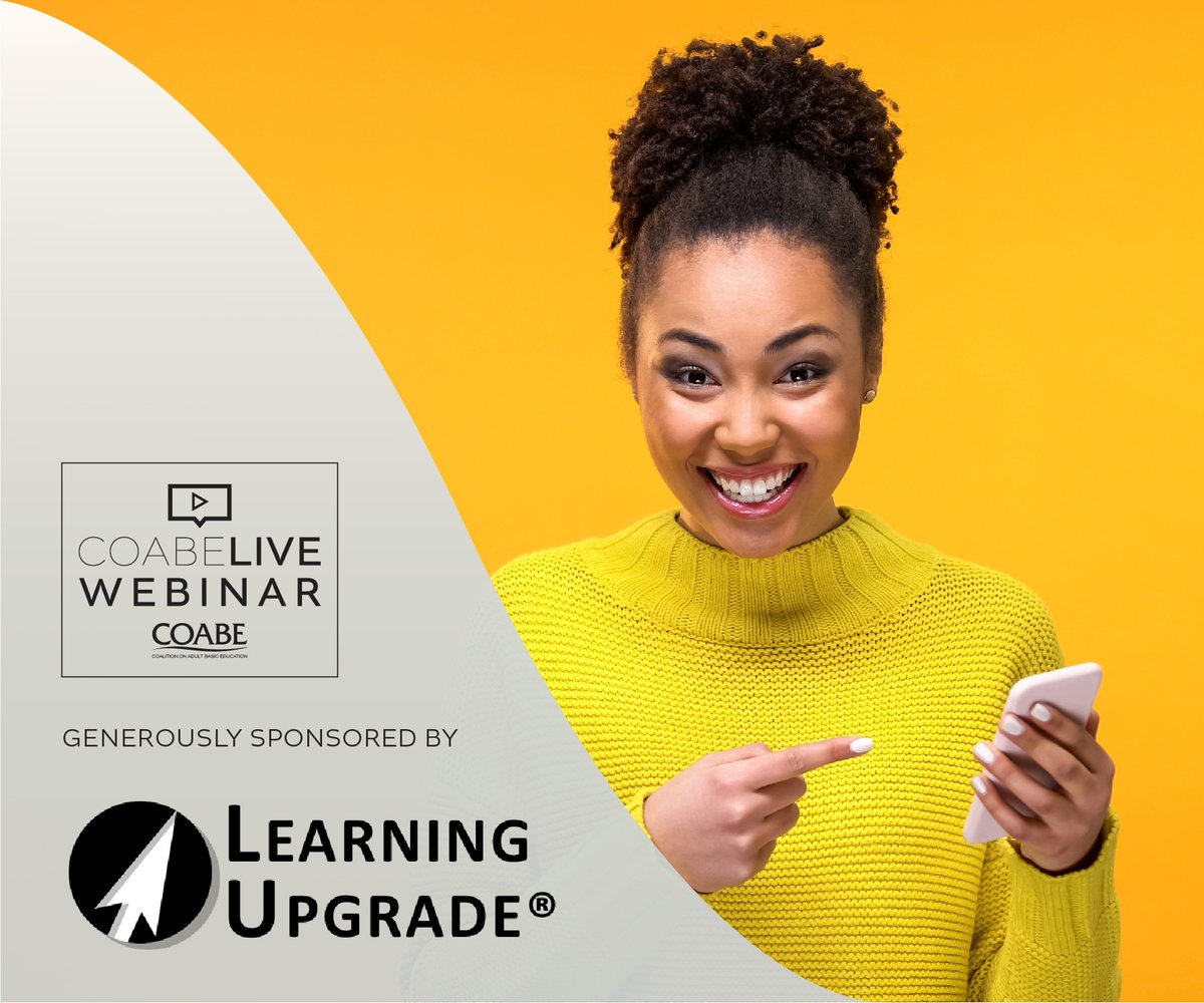 COABEHQ's tweet photo. Register for COABE's next webinar - Using a Career Readiness App to Teach Finance, Digital, and Work Skills - hosted by Vinod Lobo and Drew Robinson of @LearningUpgrade

Wednesday, August 30th | 2:00 PM EST
https://t.co/HBsEYbcBTE

#AdultEDU #Learning #Webinar #Skills #Digital https://t.co/DPEcZQQk2E
