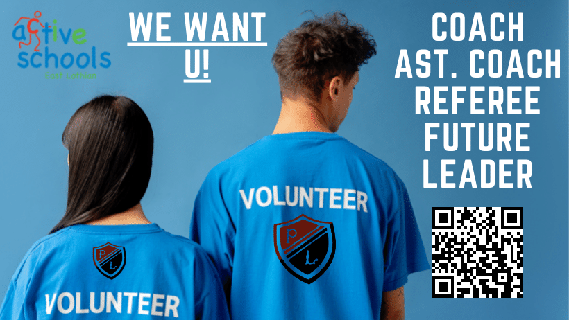 Interested in helping others? Volunteer with Active Schools. Become a Coach, an Assistant Coach, a Referee, an Ambassador! Work with Primary School or S1-S3 Secondary School Young People. Below is the link to sign up to become a PLHS Future Leader! forms.gle/nbk6x7Fmnx6XoT…