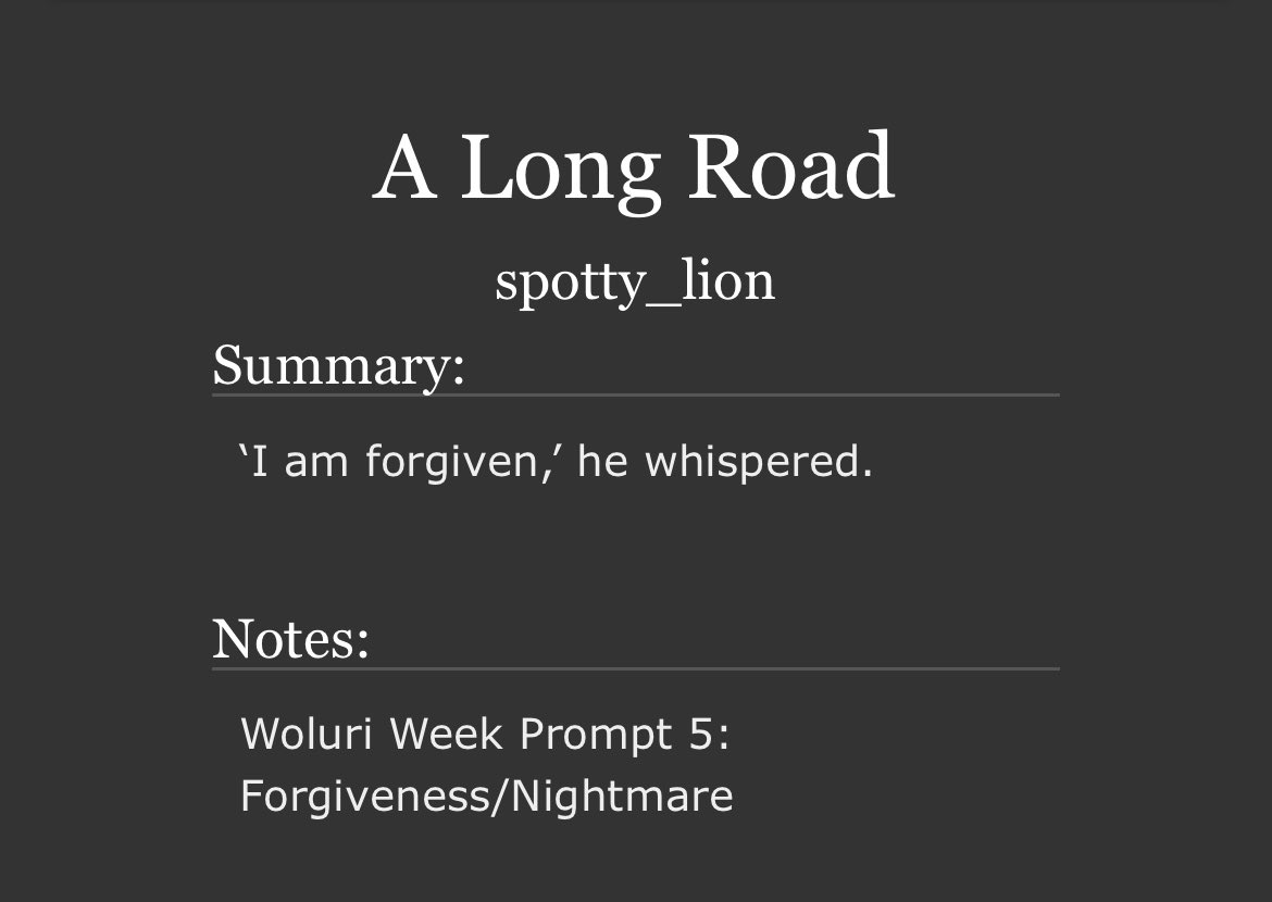 spotty_lion's tweet photo. Prompt 5: Forgiveness/Nightmare

https://t.co/NRtRRJQnF4

#woluriweek #woluriweek2023 https://t.co/10V4FmyqZT