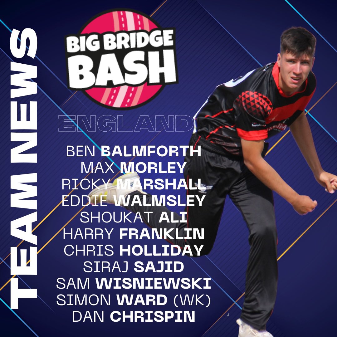 ThongsbridgeCC's tweet photo. 🚨Team England 🏴󠁧󠁢󠁥󠁮󠁧󠁿 Confirmed ✅ 
Captained by our own @Ben_Balmforth18 
#BigBridgeBash 🔜 
@maxmorley1 @DatFatCricketer https://t.co/uZl6o4tf4n