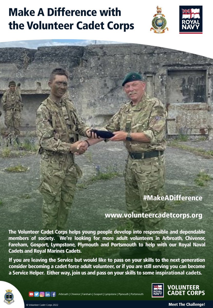 Plymouth Division RMVCC (@plymouthrmvcc) on Twitter photo We’re still looking for more adult volunteers to help deliver the cadet experience to our <a href="/RoyalMarines/">Royal Marines</a> Cadets located in #Plymouth.
Visit volunteercadetcorps.org or email us at plymouth@volunteercadetcorps.org for more info
Join the fun and #MakeADifference We’re still looking for more adult volunteers to help deliver the cadet experience to our <a href="/RoyalMarines/">Royal Marines</a> Cadets located in #Plymouth.
Visit volunteercadetcorps.org or email us at plymouth@volunteercadetcorps.org for more info
Join the fun and #MakeADifference