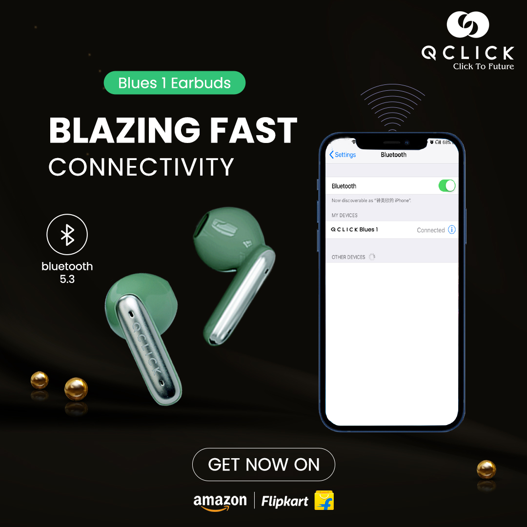 QClickGadgets's tweet photo. Experience blazing-fast connectivity with Blues 1 Earbuds featuring the latest BT v5.3 technology. Say goodbye to lag and hello to seamless audio! Get yours now on Amazon or Flipkart and take your #music to the next level.
#qclickblues1 #earbuds #clicktofuture #latest #bluetooth https://t.co/9ZiJKYfzuD