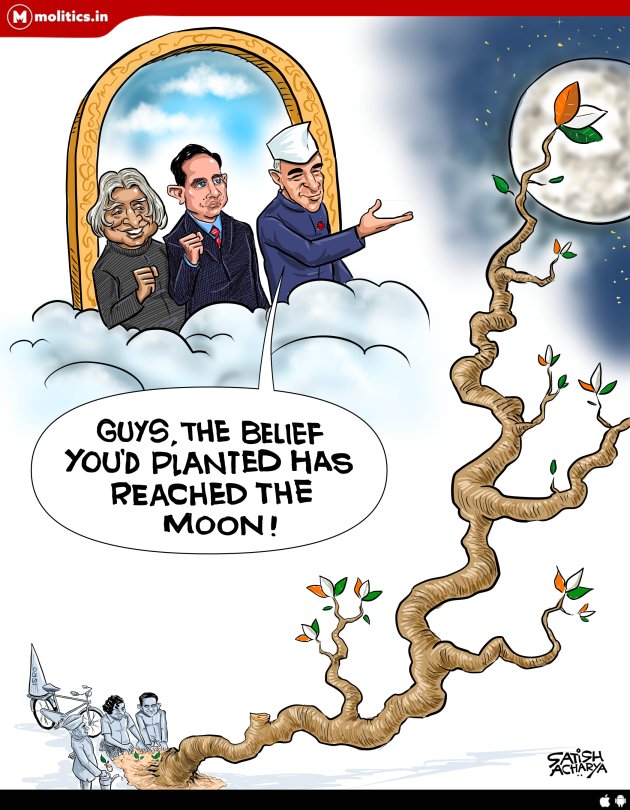 That belief! #ISRO 
@moliticsindia cartoon.