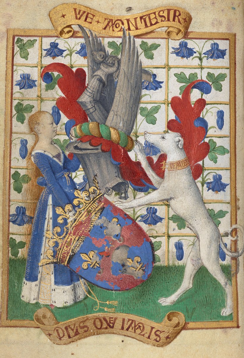 Countdown to Saturday #NationalDogDay 

Jean Fouquet, Coat of Arms Held by a Woman and a Greyhound, 1455, @GettyMuseum 

#DogDay #InternationalDogDay
#DogsOfTwitter #RenPets