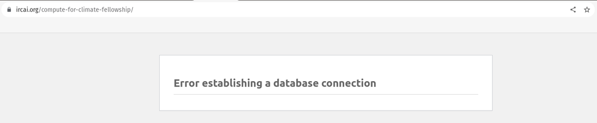 DaveParr's tweet photo. @ircai_unesco @awscloud @ircai_unesco  Looks like there is still a week to apply but the website is down? https://t.co/5cehVOoPxG