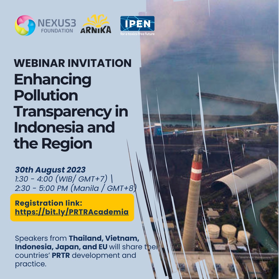 #Pollution transparency has now become a demand for many sectors including Environment, Research, Health, and Economy. How can #NGOs and #academia contribute? Join our webinar with speakers from ID, EU, TH, VN and JP Register: bit.ly/PRTRAcademia ToR: bit.ly/PRTRAcademiaTOR