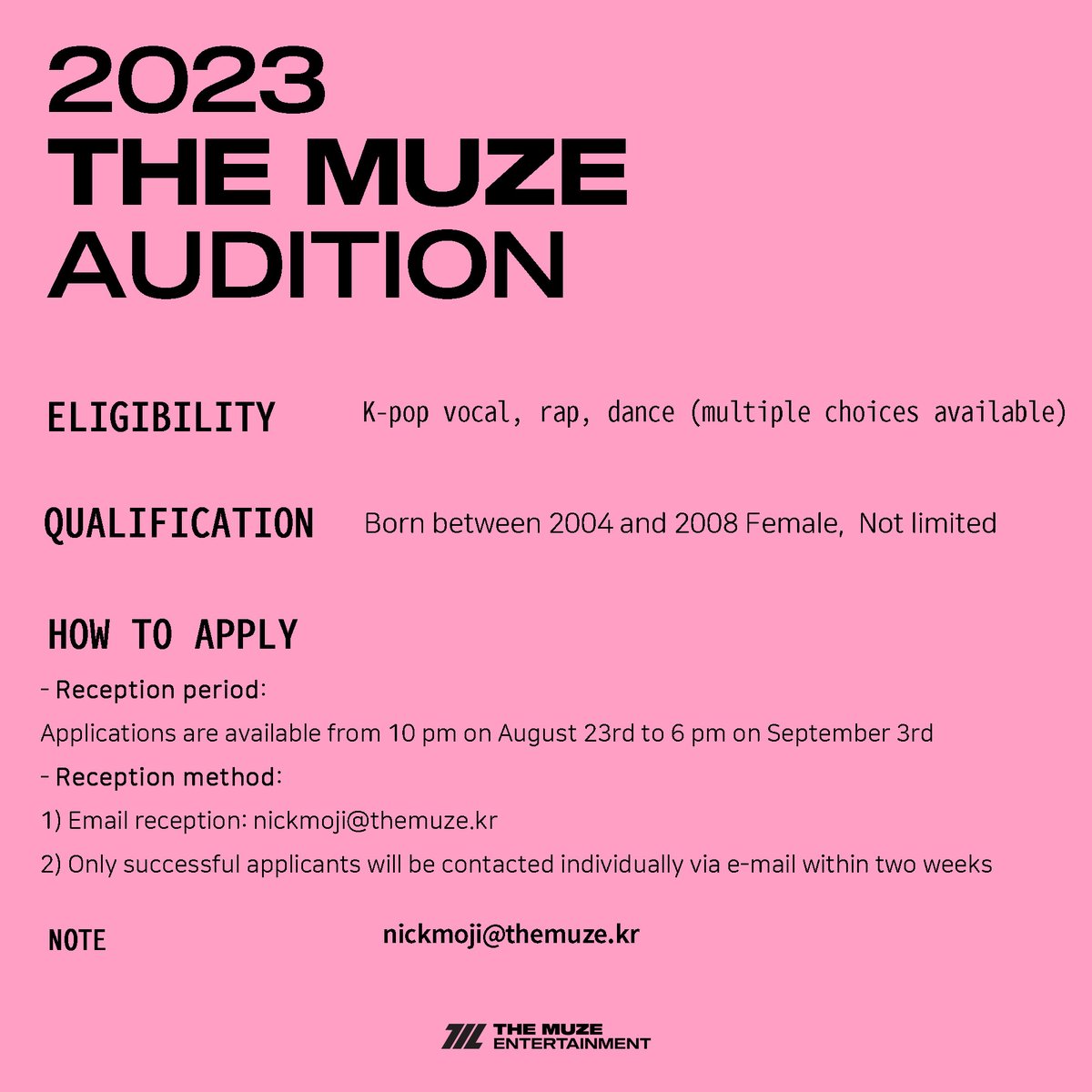 themuzeent's tweet photo. 2023 THE MUZE AUDITION NICK-MOJI

You can choose 3 emojis to express yourself Please introduce yourself!
(You must choose one fruit or one animal each)

EX) Hello, I'm fresh like a 🍋(lemon) and I like people like a 🐶(puppy) I'm OOO with a variety of charms like a 🌈(rainbow) https://t.co/sBvzshGCtr