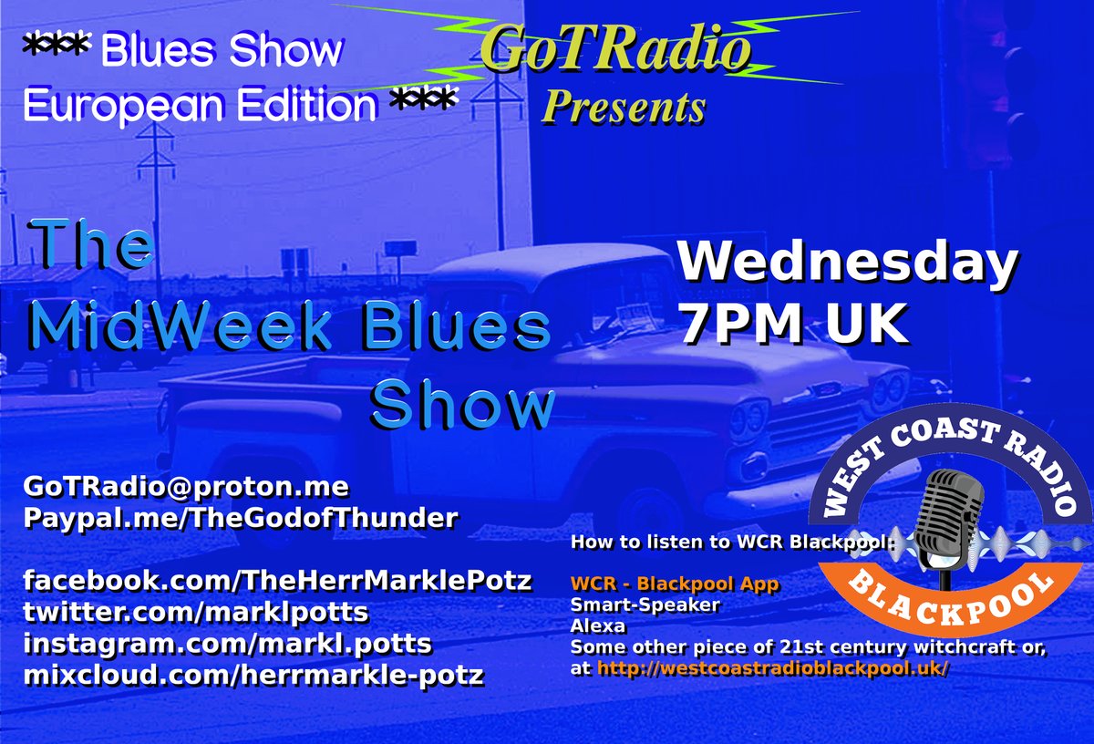marklpotts's tweet photo. #EuropeanEdition #TheMidWeekBluesShow
@wcblackpool @LDRwaves
Incl: @8ballaitken @JakeLegJug @Eddie_9V @kemalbegtas @PeteRobsonBlues @andysharrocks @russellballantine @miXendorp @sonnylandreth
@chrisbevmusic @NormanBeaker
https://t.co/5Zt0VJqPU0
https://t.co/f0FETCYWQi https://t.co/tsvNd4y3Bf