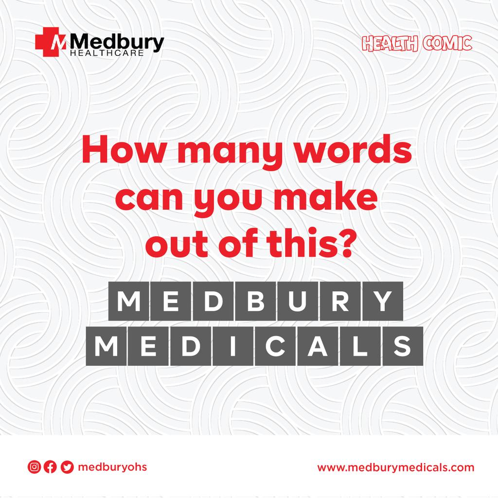 MedburyNG's tweet photo. #healthcomics It is another Thursday! We have a task for you! How many words can you make from this? Drop your answer in the comment section. 

 #medbury #healthtrivia #medburyhealthcare #health #BreakingNews #Grammy #Burna #gamescom2023 #Putin https://t.co/jQfw9J2wD8