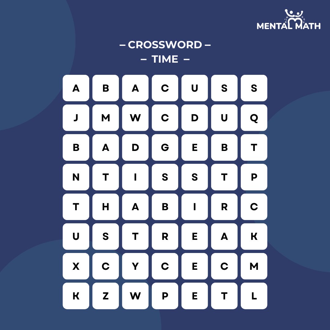 mentalmathdotme's tweet photo. Explore your inner puzzle solver! 😀

Dive into our Math Crossword Puzzle and decode the puzzle of words. Comment the words you find and let's see who's the crossword champ! 🔎

#MentalMath #MathCrossword #CrosswordPuzzle #MindfulMath #PuzzleTime #KidsQuiz #FunLearning https://t.co/X7FdKDNAKq