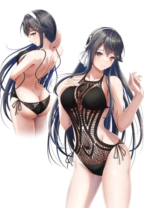 skebにて描かせて頂いたモノキニの榛名さんです #艦これ