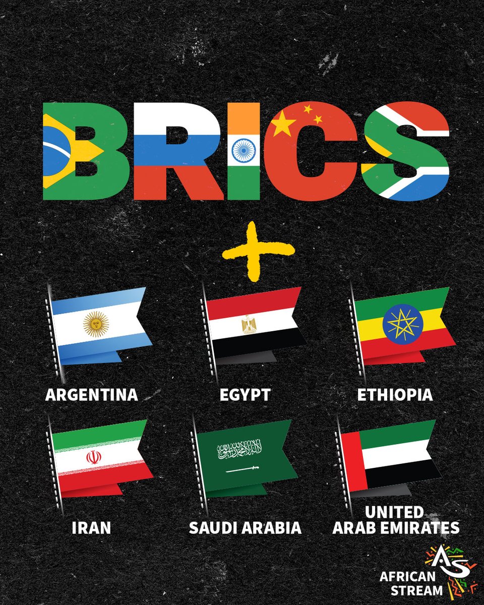 NationalEr_Int's tweet photo. #BRICS+ |• Starting Jan 1, 2024, the #BRICS block has announced that it will join 6-new countries:

Of the countries that have submitted these application papers &amp; have been nominated &amp; endorsed today, 

#UAE 🇦🇪
#Saudi Arabia 🇸🇦
#Iran 🇮🇷
#Egypt 🇪🇬
#Ethiopia 🇪🇹
#Argentina 🇦🇷 https://t.co/tg1JAZeRCB