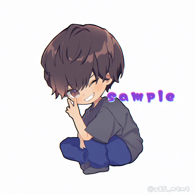 ご依頼 ·͜·'-かっこいい × やんちゃ- ̗̀  ̖́-やぱ男の子もたのしいなーありがとうございました#アイコン依頼#ミニキャラ#y15_アイコン 