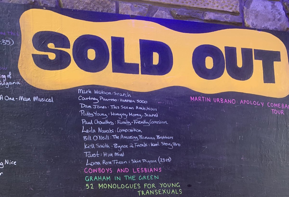 The cowgirls had another glorious day on the 🌟SOLD OUT🌟 board yesterday and so lovely to be among great company with 52 Monologues @NMTStheatre (who just got 4 stars from the Guardian 💗)

🎟 - pleasance.co.uk/event/cowboys-…

#EdFringe2023 #FillYerBoots