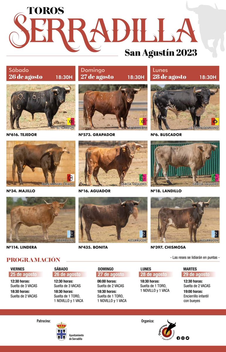 Cartelazo.
<a href="/ganaderiagv/">GarcíaVaquero Ganaderia</a> <a href="/JEnriqueValdefr/">Finca Valdefresno</a> @JuanManuelcriado @alcurrucen
<a href="/organyvent/">@organyvent</a> <a href="/DIEGOALCALDE1/">DIEGO ALCALDE</a>