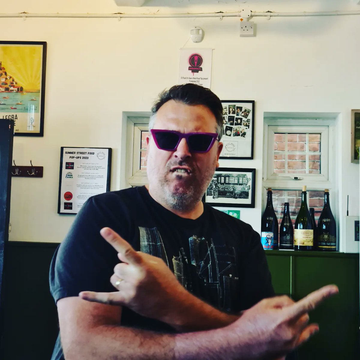 westroadtap's tweet photo. Fashion Shoot at the Tap this morning! 😎

Anyone lose these wicked shades? They're in our lost property right now. 

Also, it's the Bank Holiday this weekend so we're open late til 9pm Sunday and open 12-7pm Monday.

#bankholidayweekend #beer #craftbeer #micropub #taproom https://t.co/1potJy8m7a