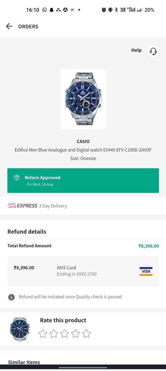 akhil42's tweet photo. @MyntraSupport : wow, you call us an elite customer and give pathetic services?? Is that how Myntra works nowadays??
Applied for a return on 11th of this month getting no revert from CS. 
unable to cancel my return from my end.

This is how you guys run business these days?? https://t.co/2TyMaaWGGW
