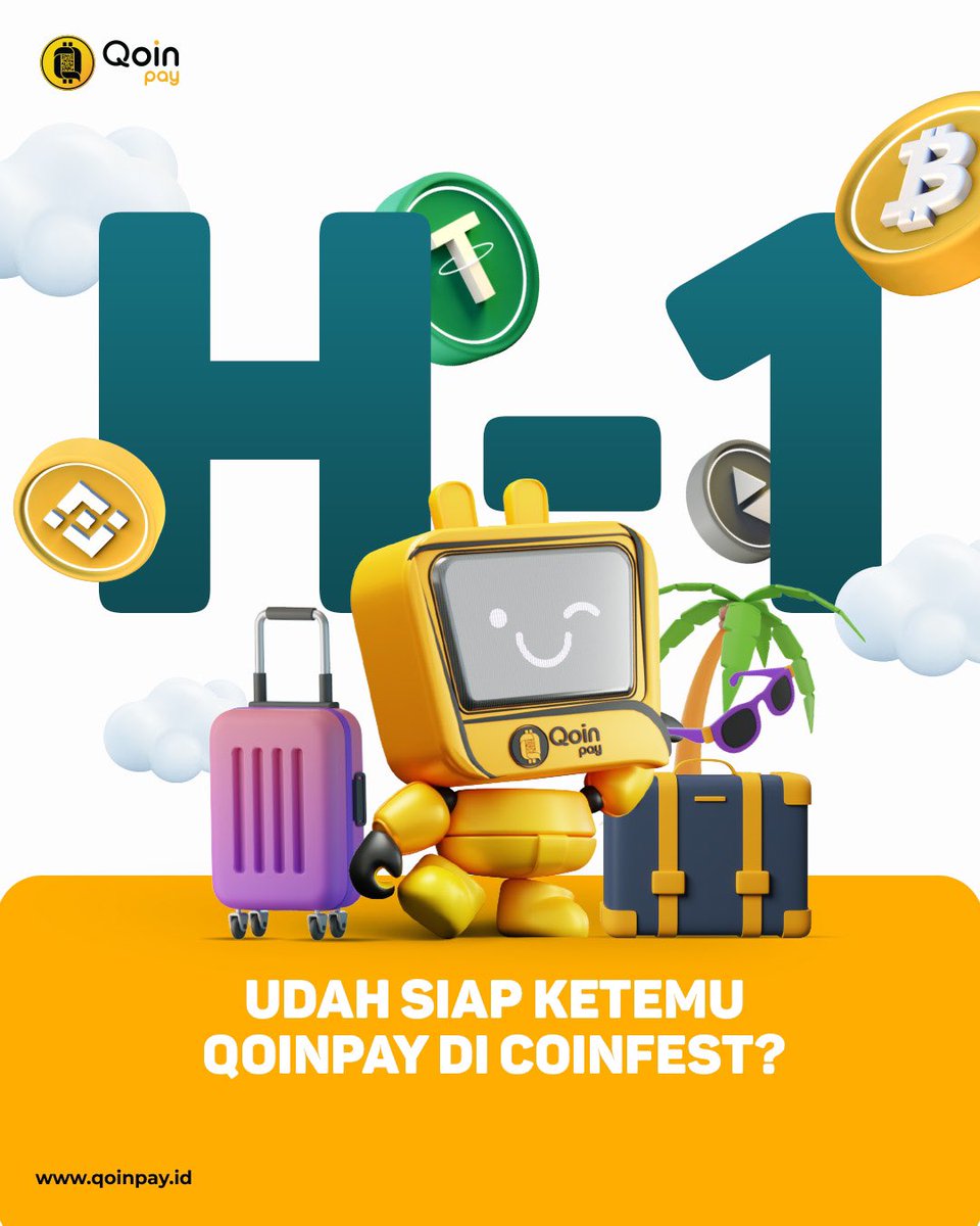qoinpay's tweet photo. Tinggal satu hari lagi sebelum kita ketemu di festival Coinfest Asia. Get your gear ready and see you, Cryptofolks!😎⚡ 

#Qoinpay #UtilizeYourCoin #Crypto #Blockchain #Coinfest https://t.co/QbqrD6ciGZ