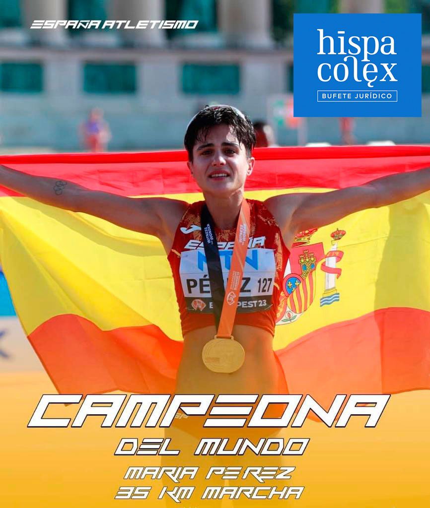 JavierLGSerrana's tweet photo. Orgullosos de María Pérez, bicampeona del mundo de 20 y 35 kms marcha; y muy felices de nuestro apoyo durante todos estos años.
🇪🇸 Eres muy, muy grande María!!!👏🏻👏🏻👏🏻👏🏻 
#worldathleticschamps
#valores #apoyo #mariaperez #hispacolex https://t.co/k7fKtk4VMR