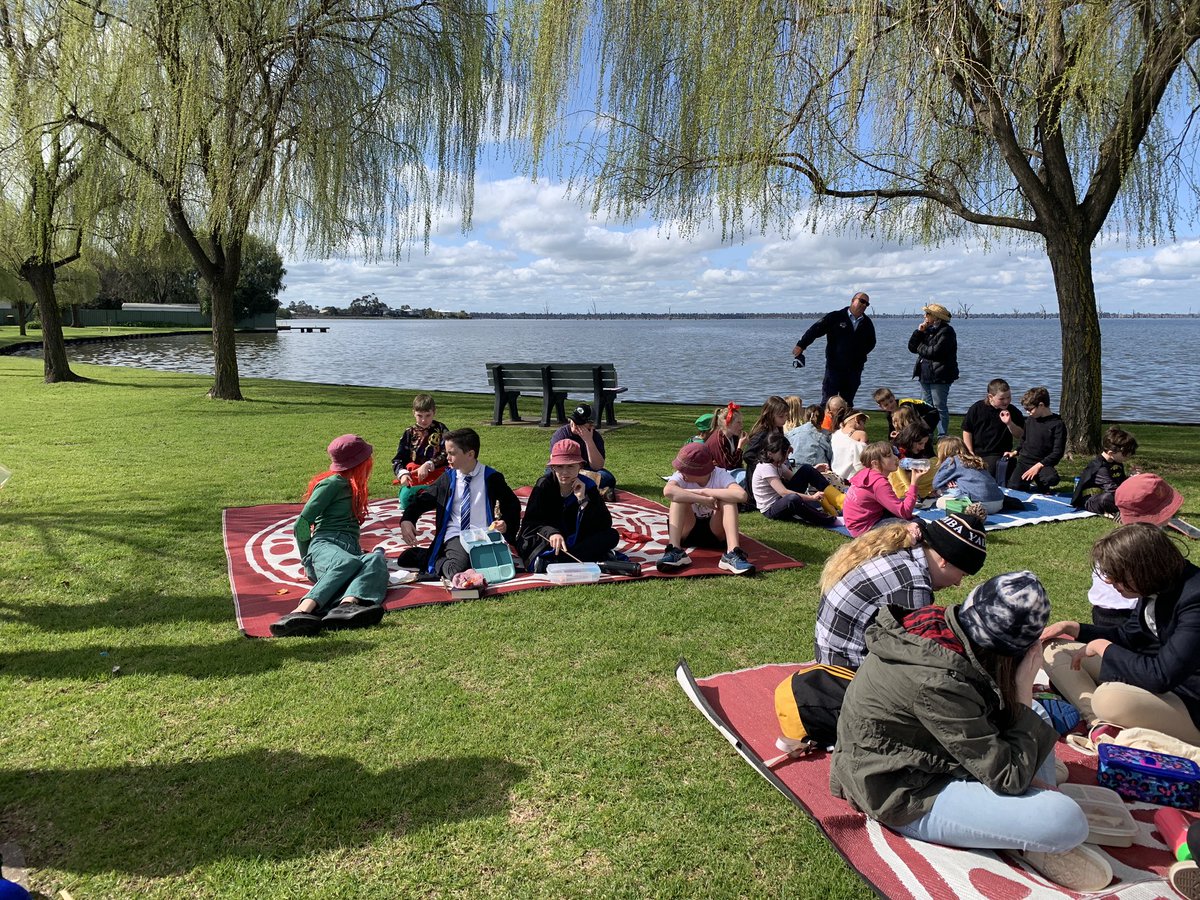 MulwalaP's tweet photo. Our Book week culminated in the annual Reading by the Lake. Each student received $25 worth of books from the P&amp;C. https://t.co/vRUF7nGyda