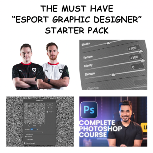IgniteCreates's tweet photo. the "esport graphic designer" starter pack https://t.co/gjSDGO24Ps