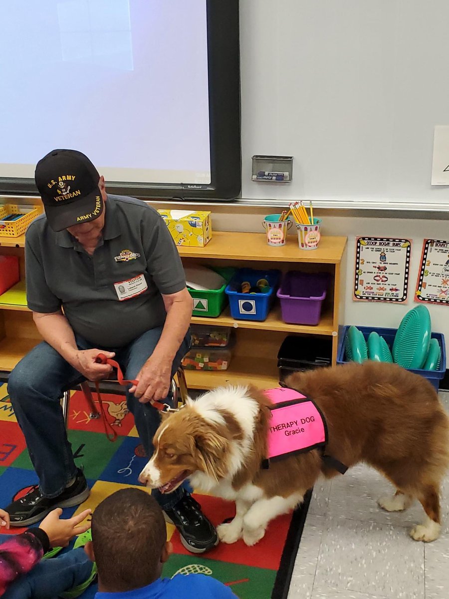 We were so excited to have welcomed "Gracie" yesterday as part of our partnership with the Alliance of Therapy Dogs.  

Gracie has passed a rigorous set of criteria that include obedience and personality. We hope to have more opportunities to work with Gracie in the future!
