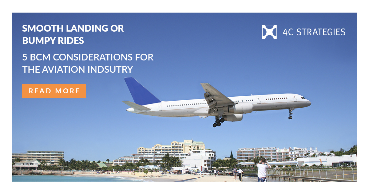 Summer is always the aviation industry's busiest time, so keeping everything running smoothly has been business critical.

Effective business continuity plans, processes, systems, and lines of of communication are essential:

4cstrategies.com/news/five-bcm-…