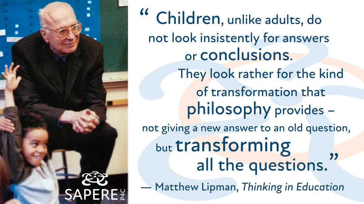 On what would have been his 100th birthday - thank you, Matthew Lipman, for transforming all the questions... #P4C #centenary