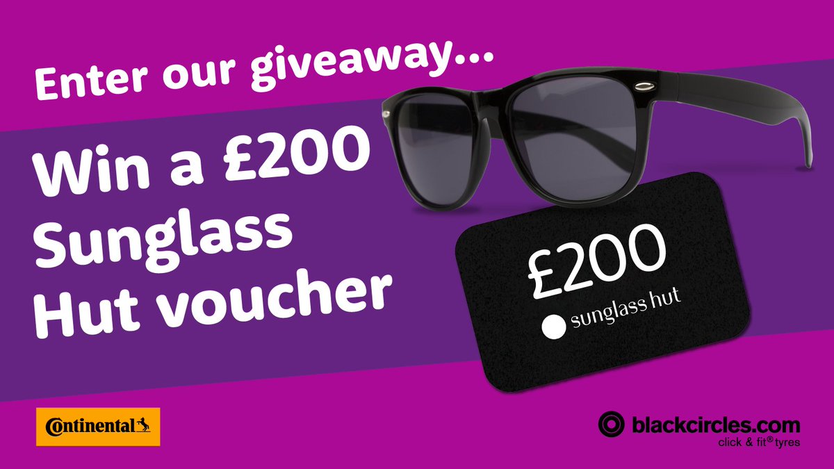 blackcircles's tweet image. We're giving one lucky winner a chance to win a £200 voucher for Sunglass Hut, thanks to our friends at @continentaltire!

All you have to do is repost &amp;amp; comment below your favourite place to grab some sun 😎

Comp ends: 25/09/23
T&amp;amp;Cs: ow.ly/Ofie50PlyWN