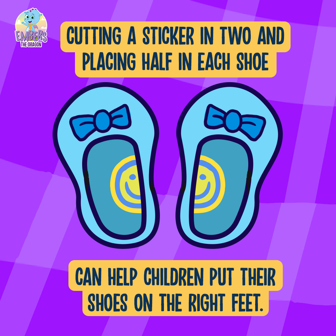 Getting ready to start #primaryschool or #nursery can include learning physical skills, like placing your shoes on the right feet. Here's our top tip to help any little ones struggling with this. #earlyyears #parentingtips