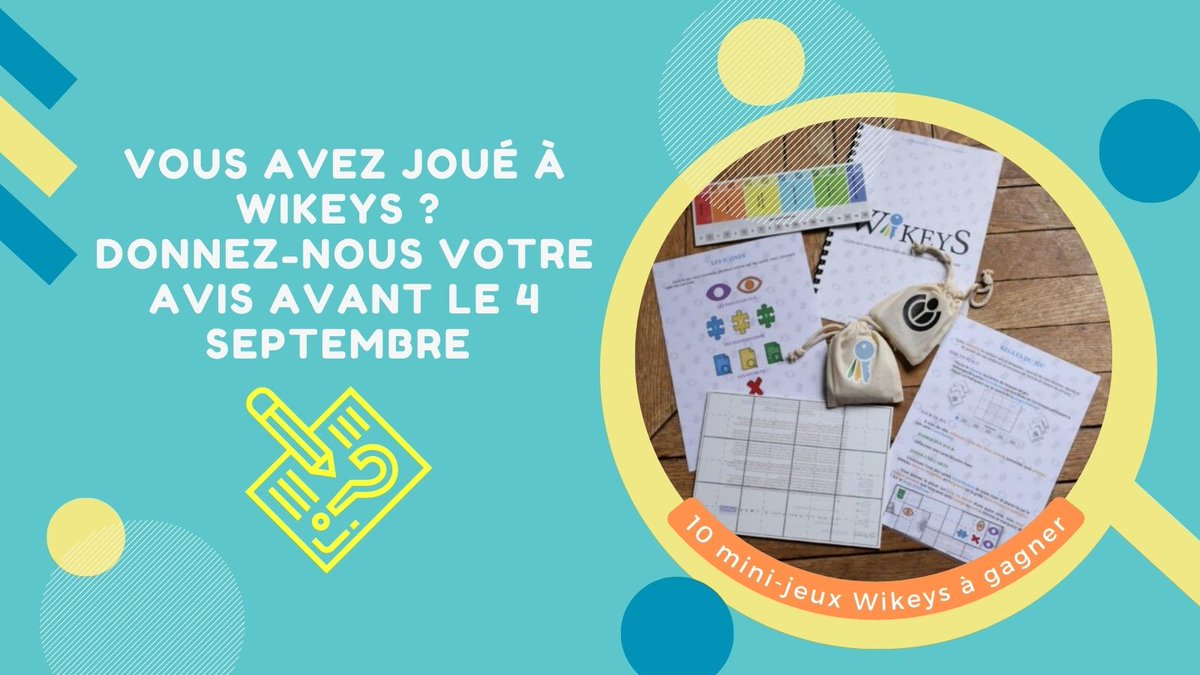 Wikimedia_Fr's tweet photo. 🤗Encore quelques jours pour participer à notre questionnaire #Wikeys.
🖐️Vous avez joué avec votre classe ou un salon au jeu de plateforme #Wikeys qui explique les principes fondateurs de Wikipédia ? Répondez à 15 questions et aidez-nous à améliorer l'expérience #WMFr #WMfrWikeys https://t.co/EMlOPLqAef