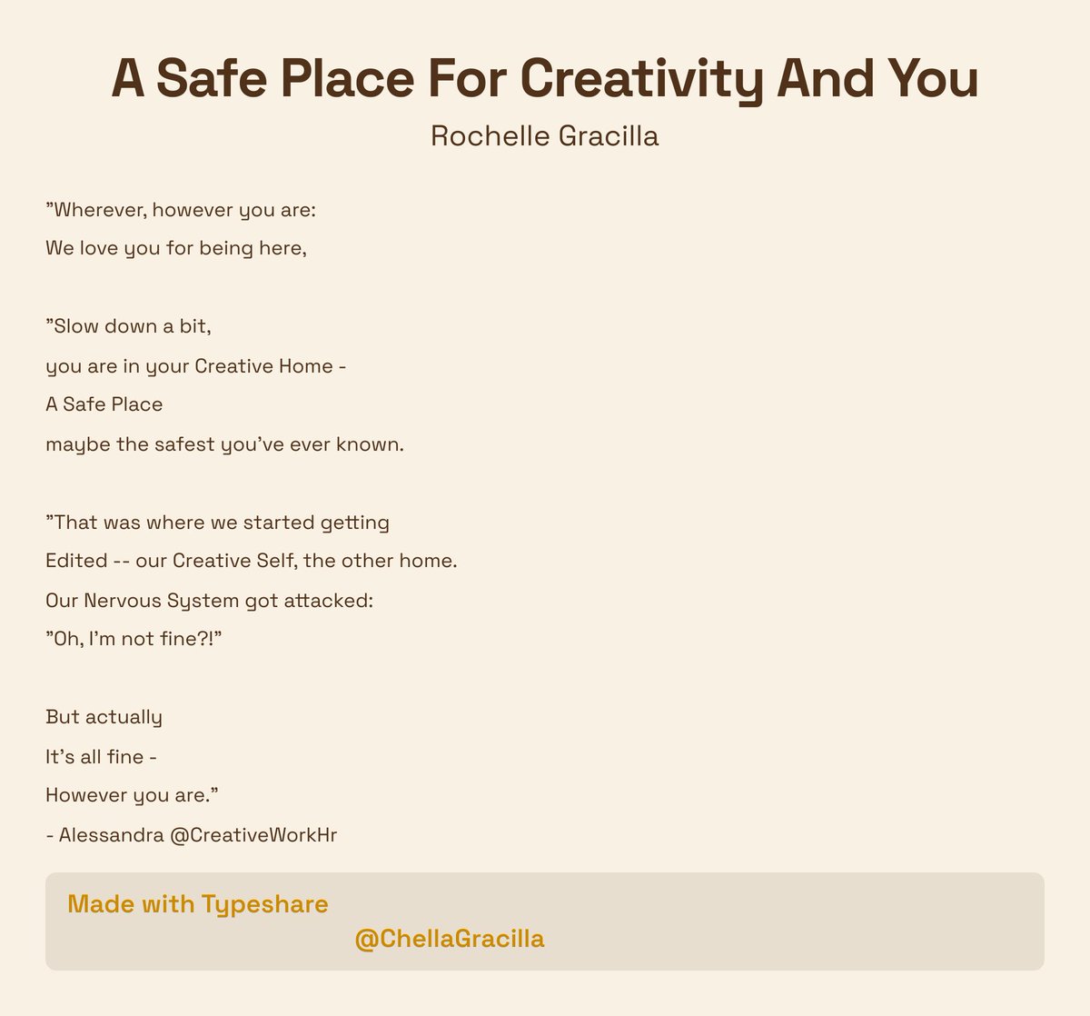 30-Second Exercises for Musicians! 🚢🏴☠️ (@chellagracilla) on Twitter photo Carve out an hour to nurture your Creativity with <a href="/CreativeWorkHr/">✨Alessandra, Host |🚢#Ship30for30 #BASB Daily Flow</a> and the amazing Group Energy - Thank you Alessandra for creating this life changing space! #Ship30for30 #Creativity #Meditation Carve out an hour to nurture your Creativity with <a href="/CreativeWorkHr/">✨Alessandra, Host |🚢#Ship30for30 #BASB Daily Flow</a> and the amazing Group Energy - Thank you Alessandra for creating this life changing space! #Ship30for30 #Creativity #Meditation