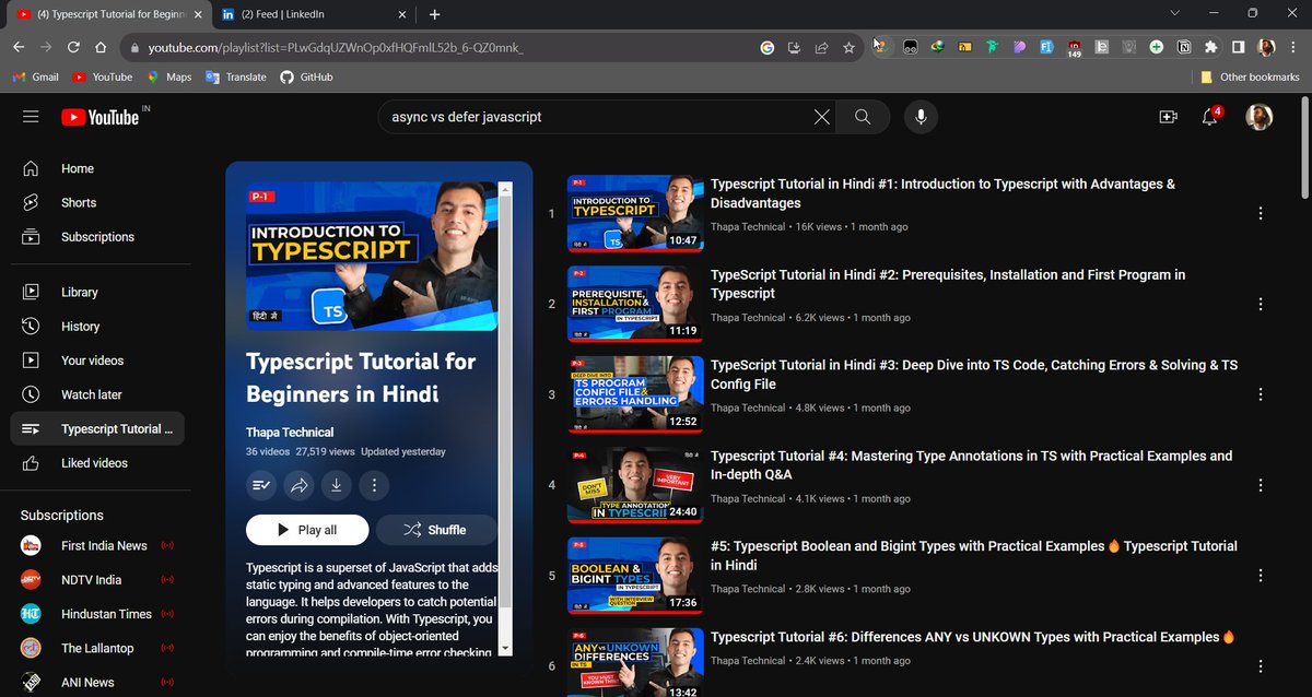 z495m's tweet image. 🚀 Learning TypeScript via Technical Thapa's YouTube channel! 💻 Code's a bit tangled now, but I'm on a mission. ☕️😅 #TypeScriptAdventures #LearningCurve 🙌🤖
