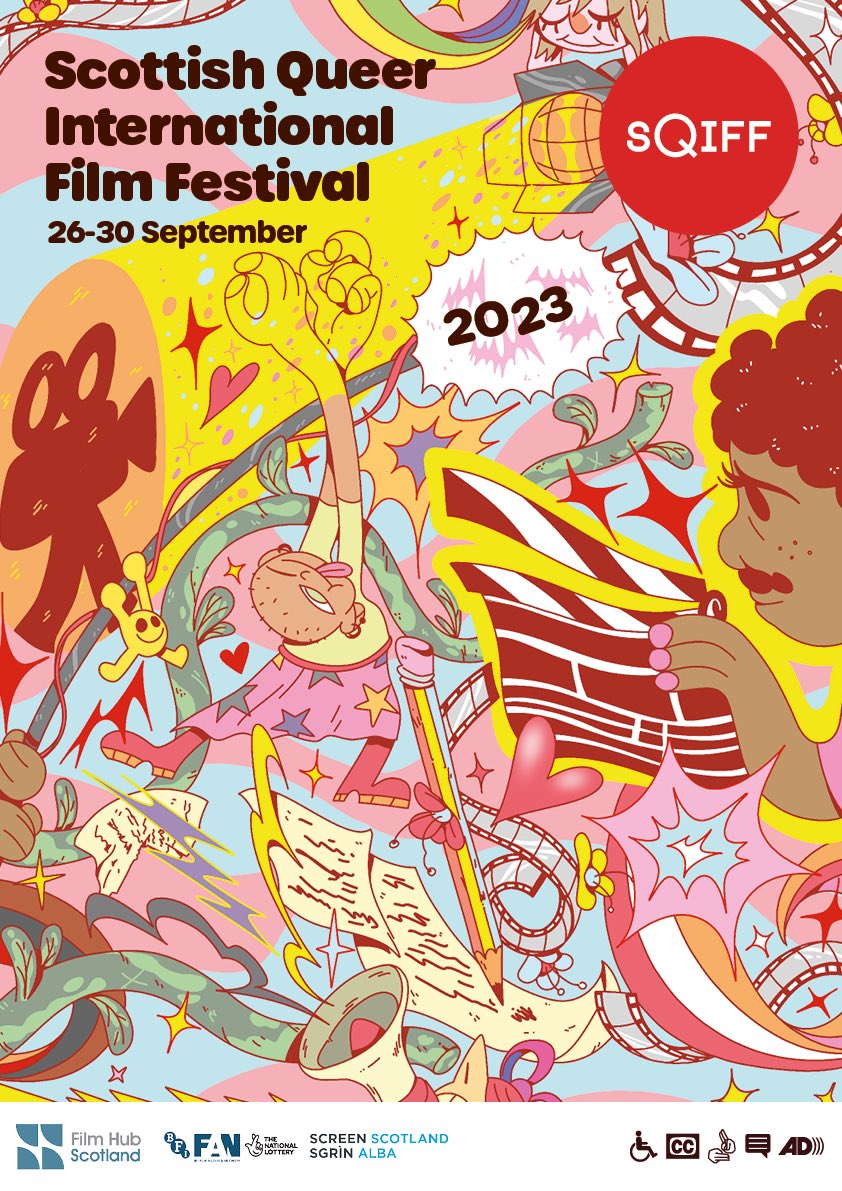 Announcing SQIFF 2023! 🏳️‍🌈♥️🎥 SQIFF 2023 will be running in Glasgow from the 26th-30th of September. The full programme will be released on the 8th of September. We are also launching this year’s amazing festival artwork from Konstantinos Korakonero @korakonero