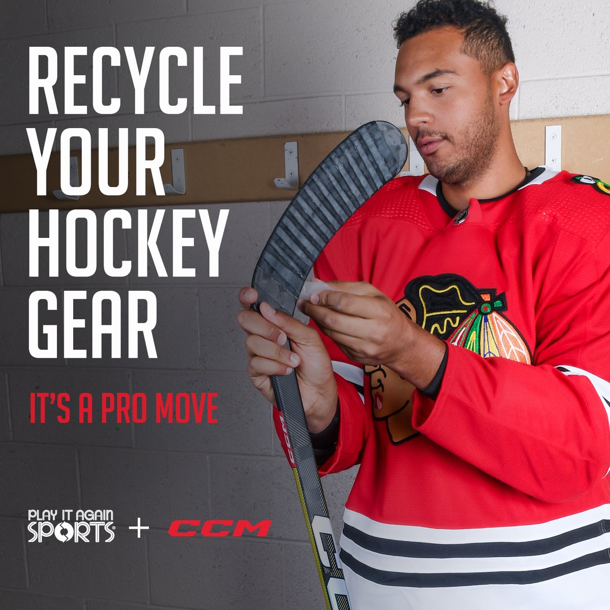 Hockey gear deserves a second life! 🔄

🥅 Gather your quality used equipment and head to Play It Again Sports to make a positive impact on your wallet and the environment. Presented by <a href="/CCMhockey/">CCM Hockey</a> 

 #TeamCCMHockey #WeBuyUsed #PlayItAgainSports #CCM
